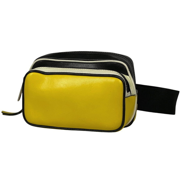 Givenchy Body Bag Shoulder Bag Waist Leather Yellow Black - Picture 1 of 7